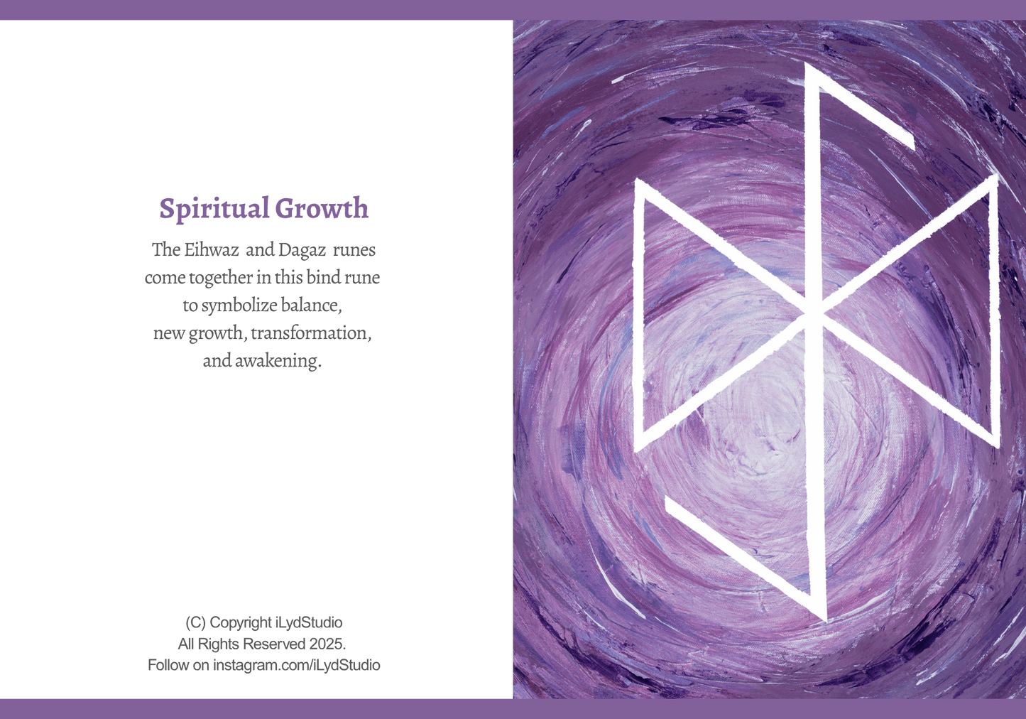 Greeting Card: Bind Rune “Spiritual Growth” Blank note with white envelope