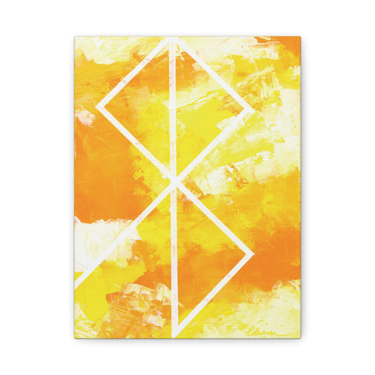 Canvas Wall Art: "Peace" Bind Rune Canvas Art | Modern Abstract Artwork