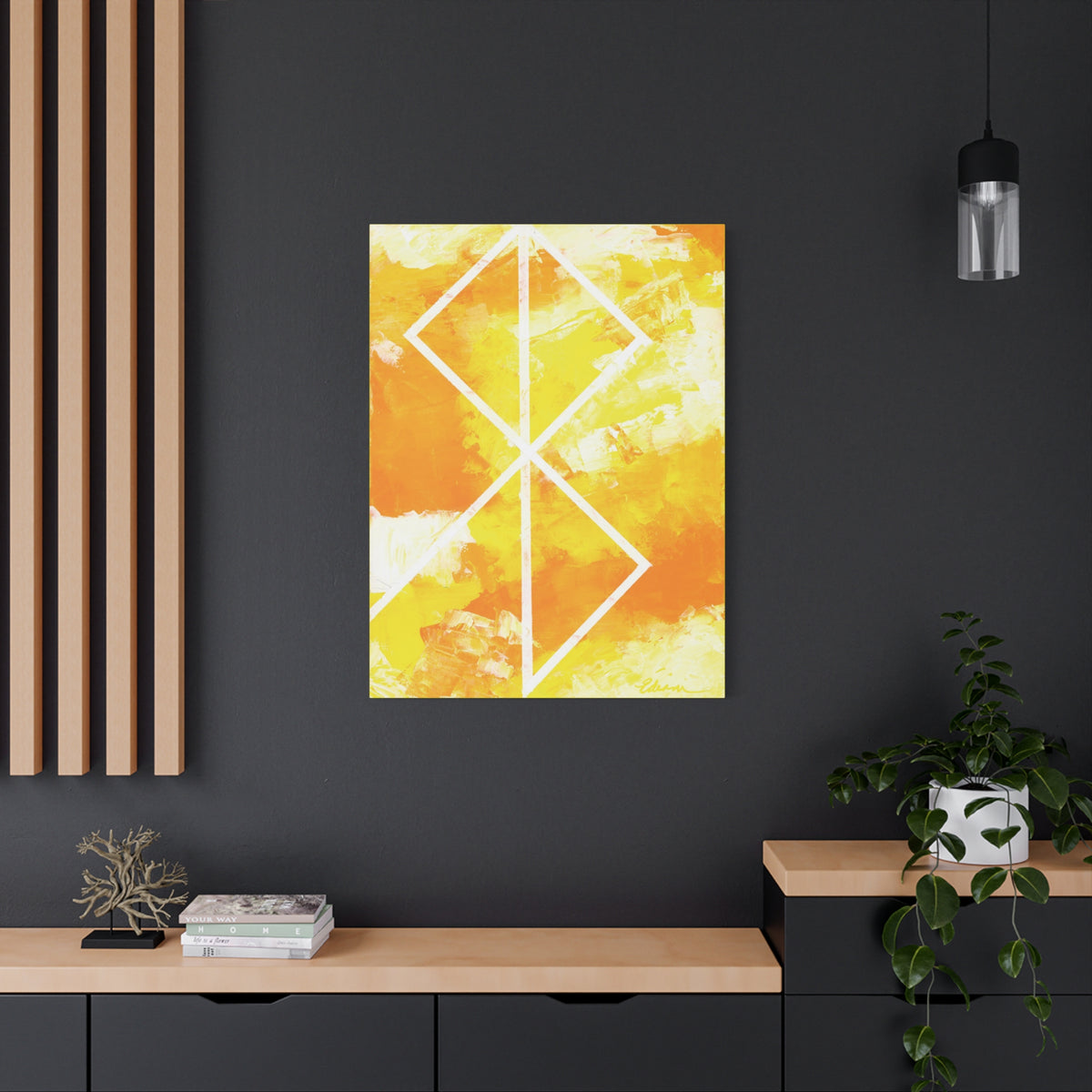 Canvas Wall Art: Peace Bind Rune Canvas Wall Art | Modern Abstract Artwork