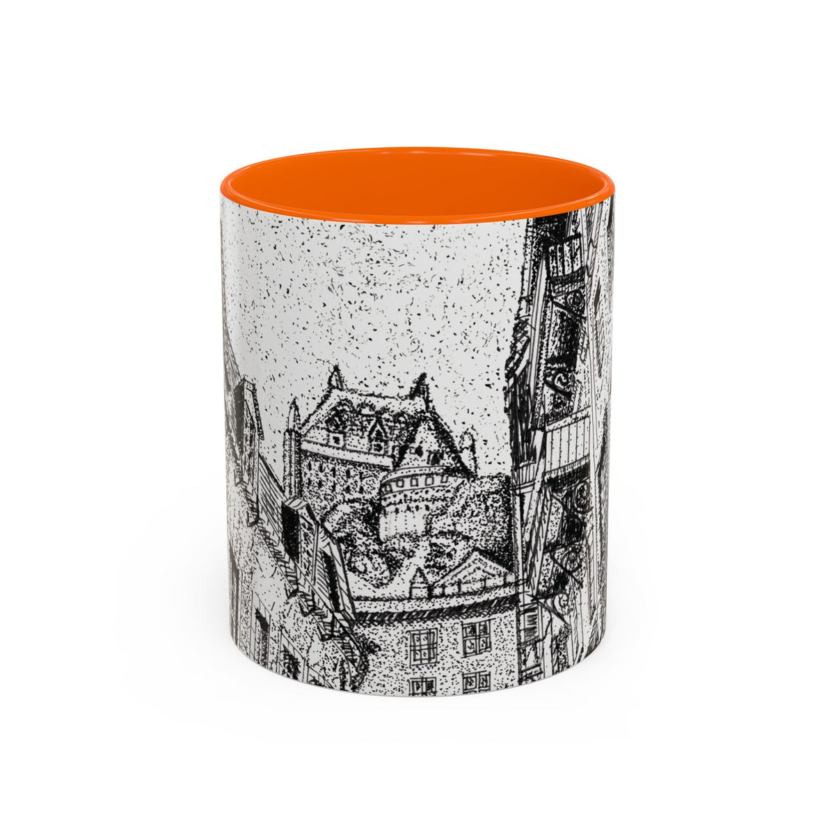 Ceramic Mug: Le Château Frontenac - Quebec City, CA - Architectural Illustration - Accent Coffee Mug (11/15 oz)