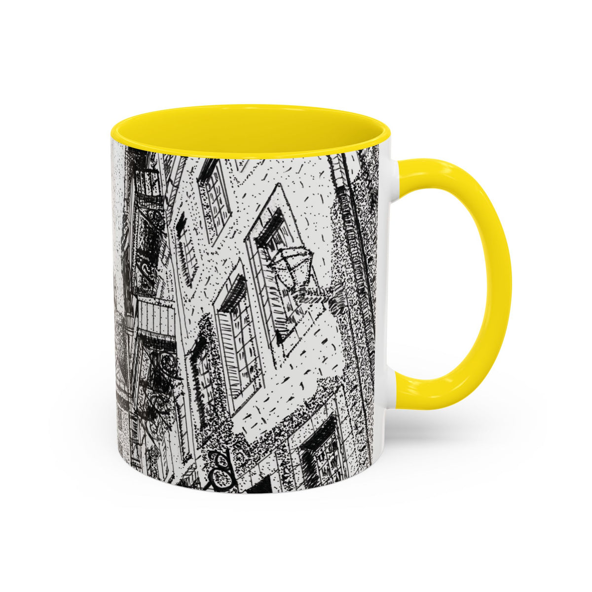 Ceramic Mug: Le Château Frontenac - Quebec City, CA - Architectural Illustration - Accent Coffee Mug (11/15 oz)