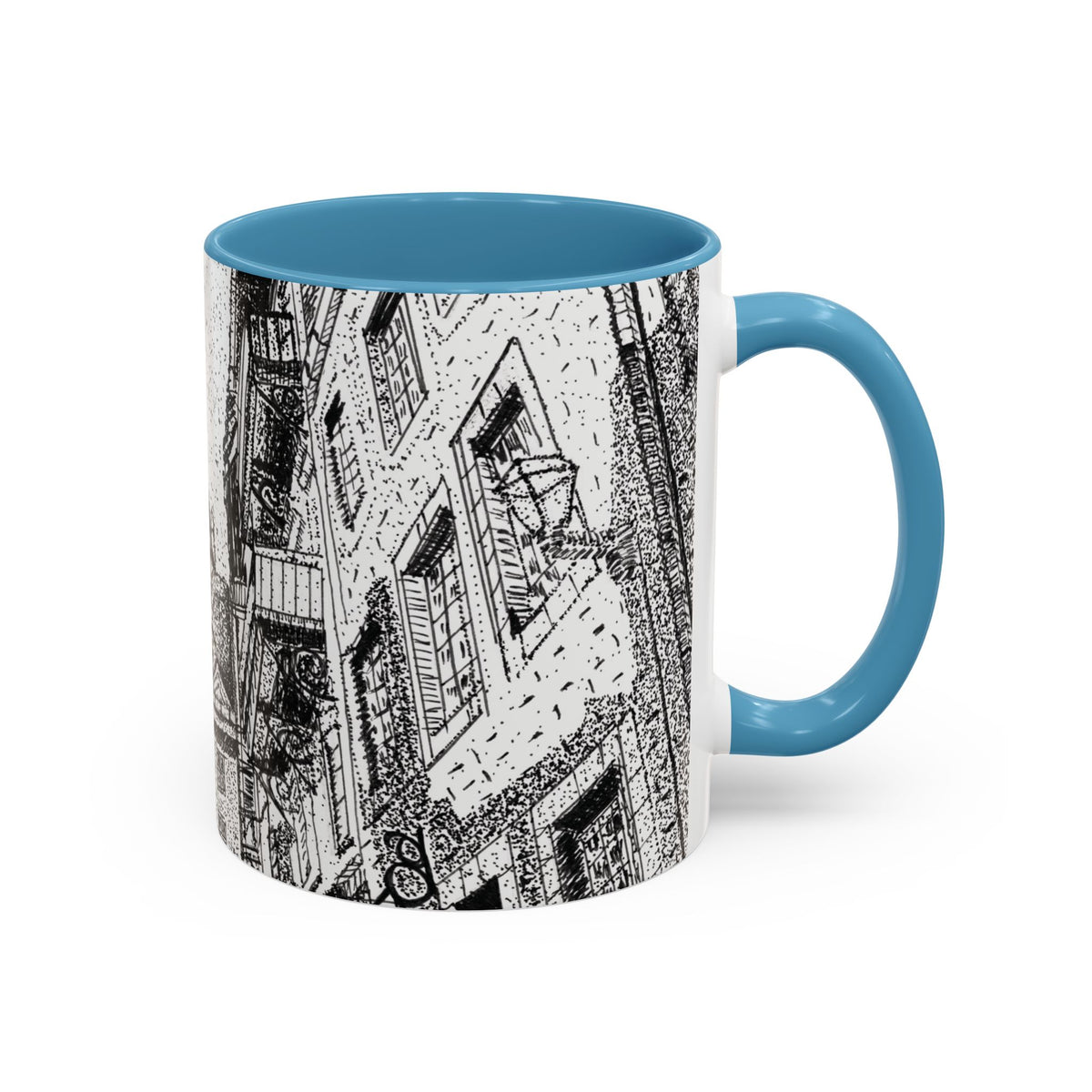 Ceramic Mug: Le Château Frontenac - Quebec City, CA - Architectural Illustration - Accent Coffee Mug (11/15 oz)