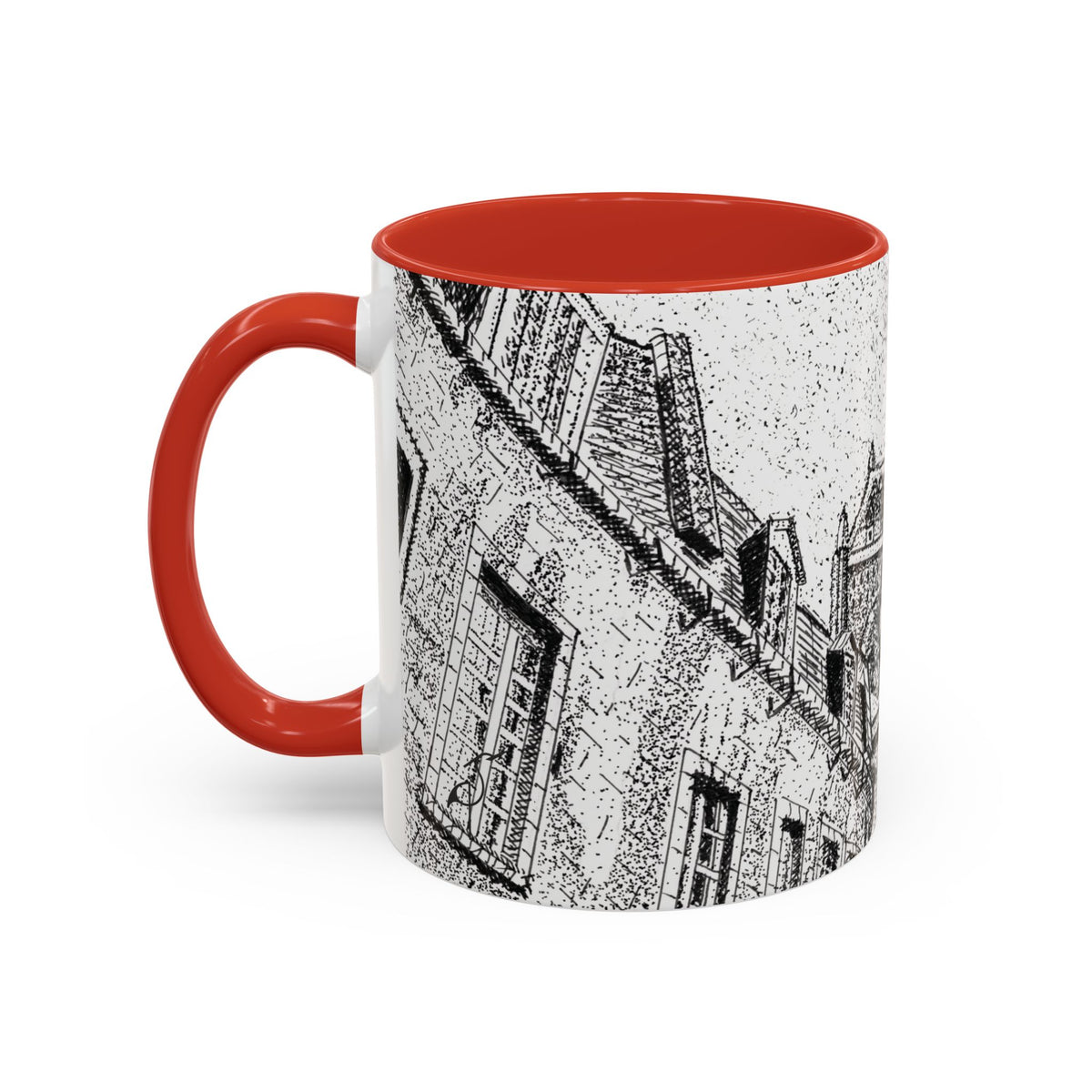 Ceramic Mug: Le Château Frontenac - Quebec City, CA - Architectural Illustration - Accent Coffee Mug (11/15 oz)