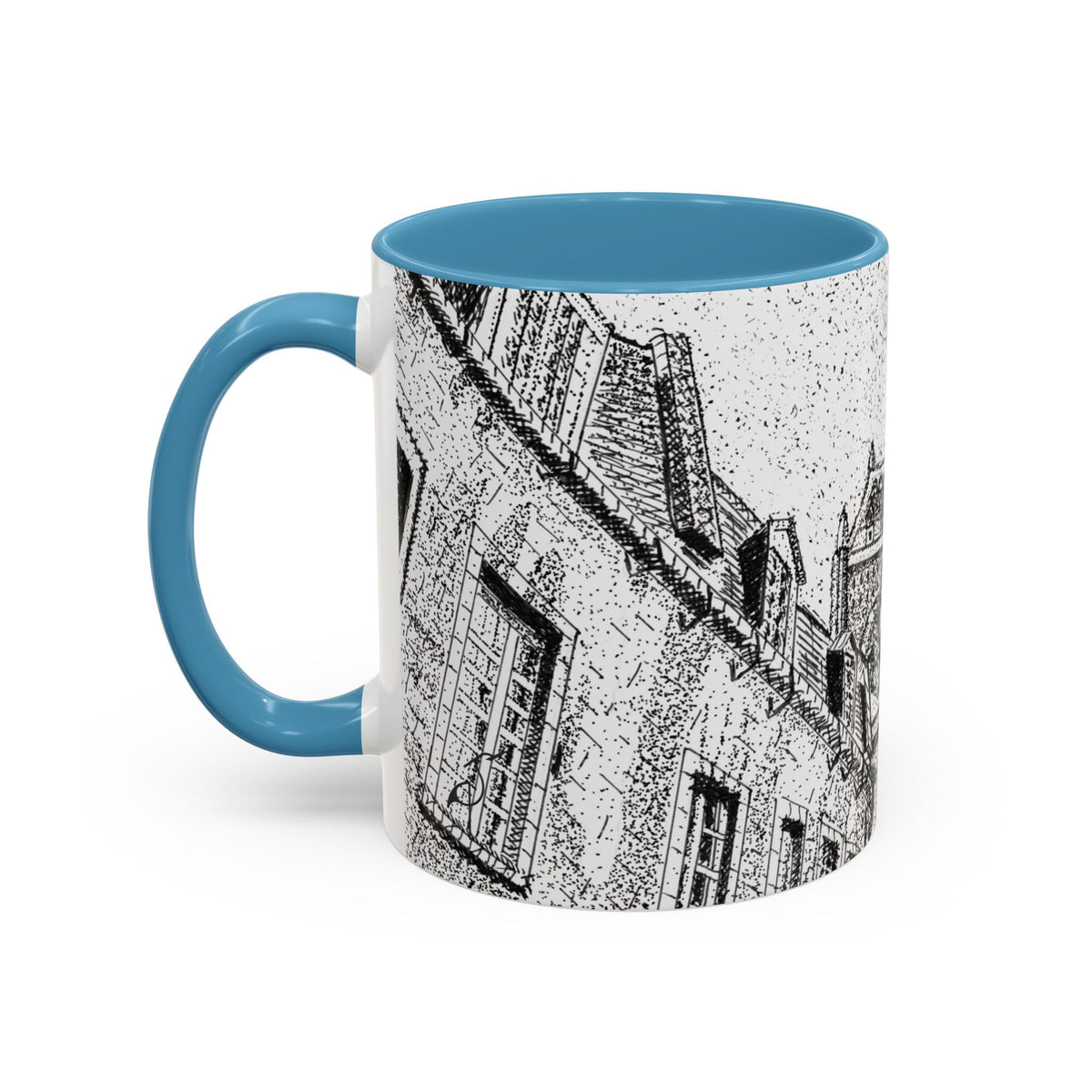 Ceramic Mug: Le Château Frontenac - Quebec City, CA - Architectural Illustration - Accent Coffee Mug (11/15 oz)