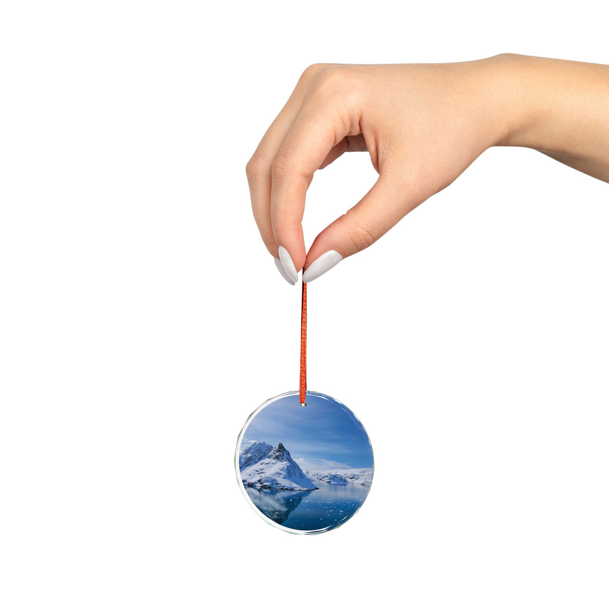 Antarctica Glacier Glass Ornament, Single with or without gift box