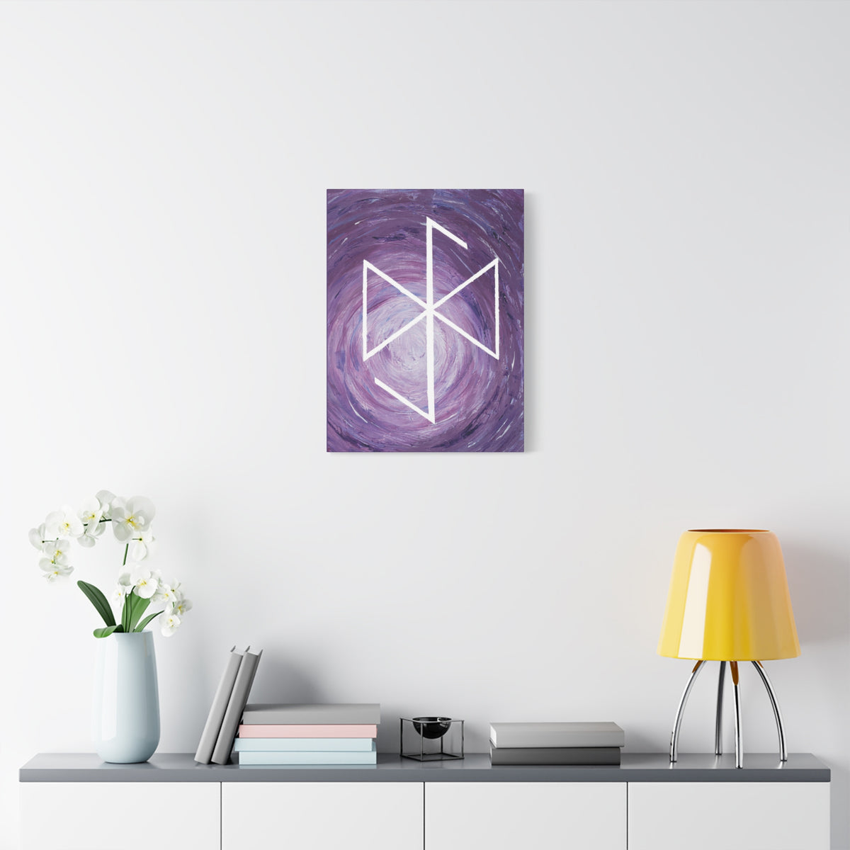 Canvas Wall Art: "Spiritual Growth" Bind Rune Canvas Art | Modern Abstract Artwork