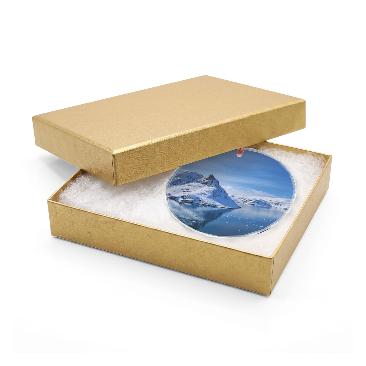 Antarctica Glacier Glass Ornament, Single with or without gift box