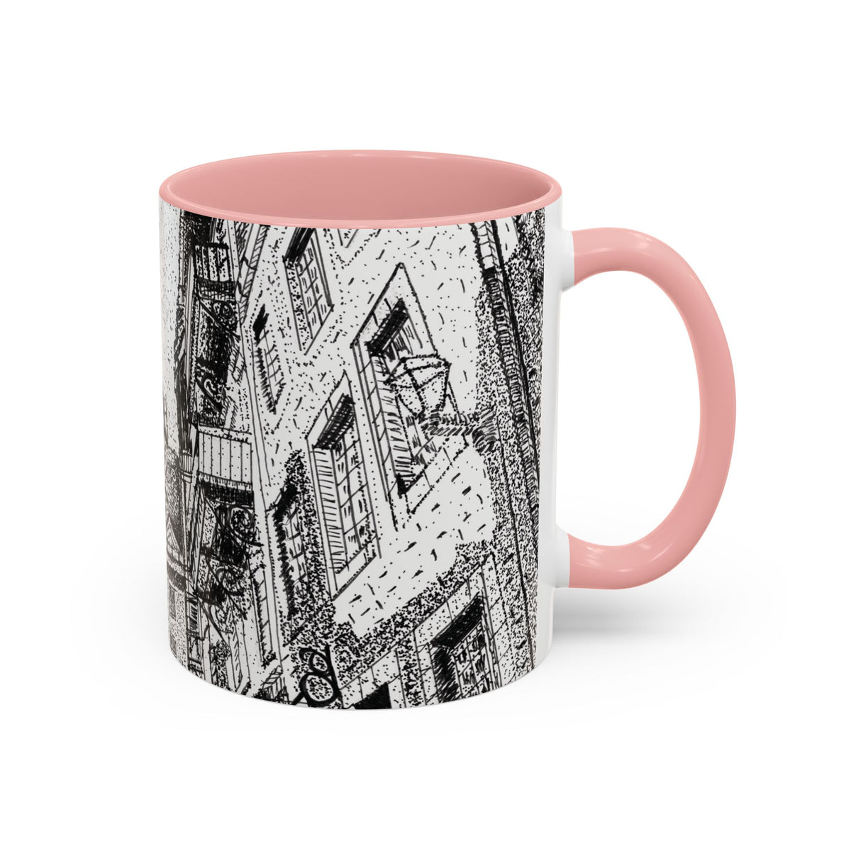 Ceramic Mug: Le Château Frontenac - Quebec City, CA - Architectural Illustration - Accent Coffee Mug (11/15 oz)