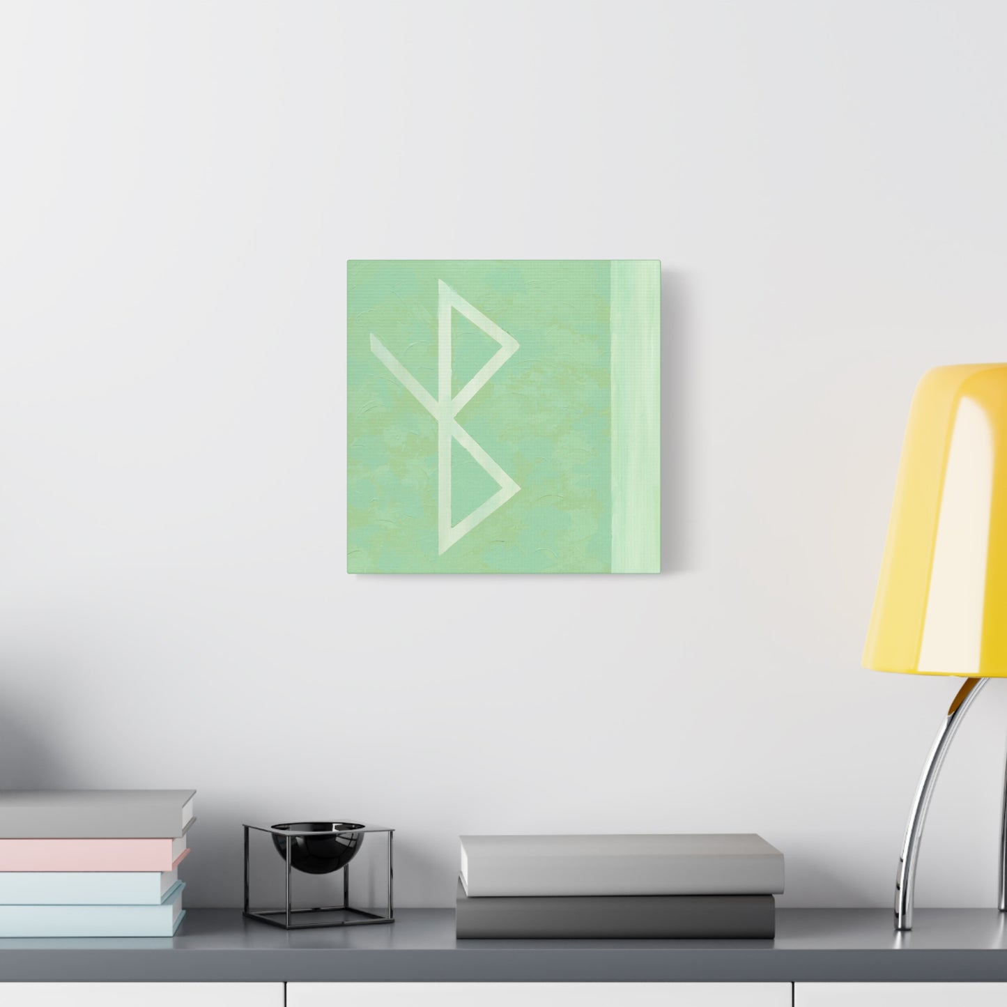 Canvas Print: Healing Vibes Bind Rune Canvas Art — Minimalist Norse Symbol Matte Wall Art