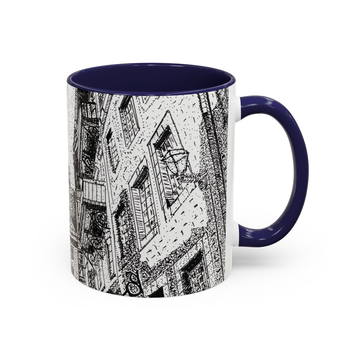 Ceramic Mug: Le Château Frontenac - Quebec City, CA - Architectural Illustration - Accent Coffee Mug (11/15 oz)