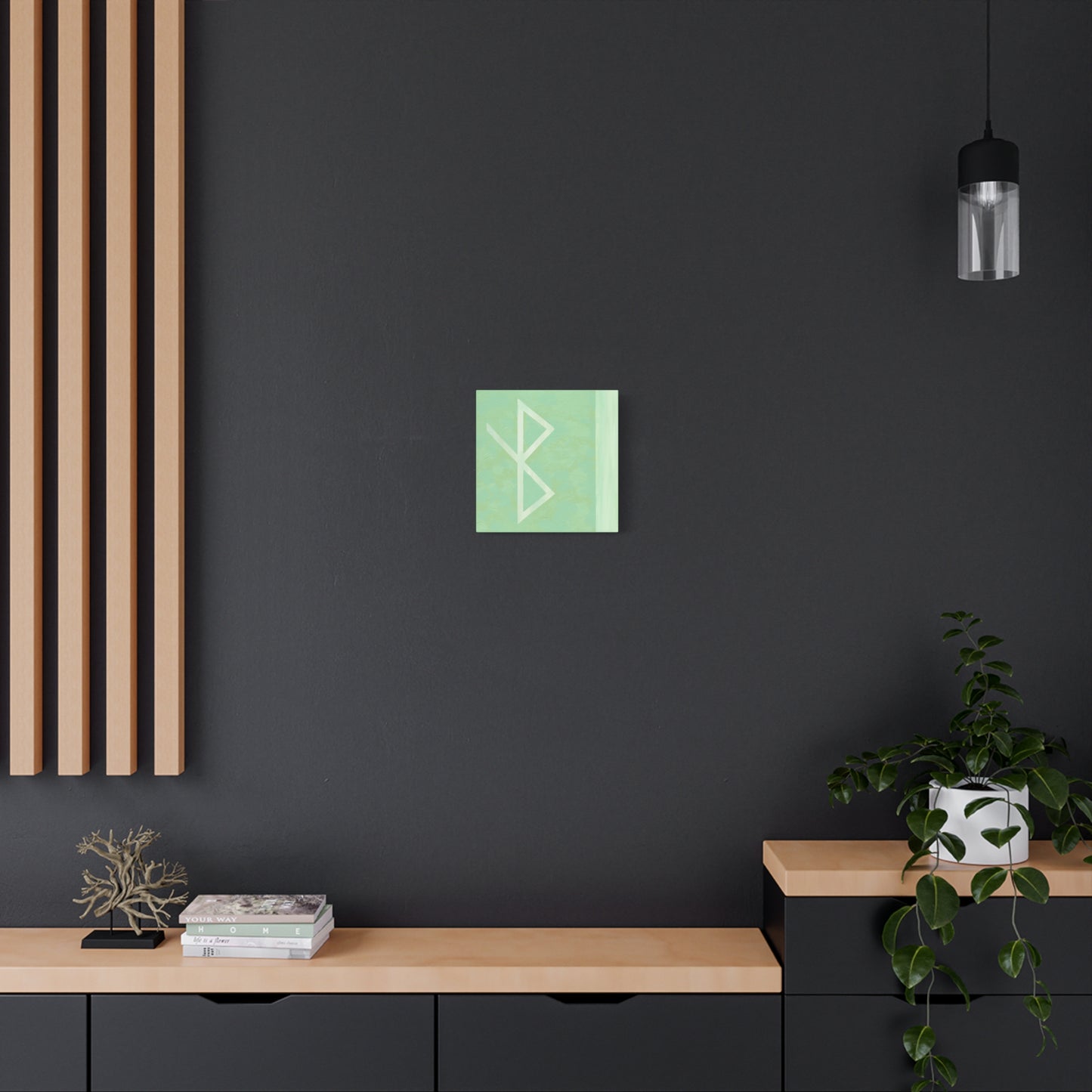 Canvas Print: Healing Vibes Bind Rune Canvas Art — Minimalist Norse Symbol Matte Wall Art