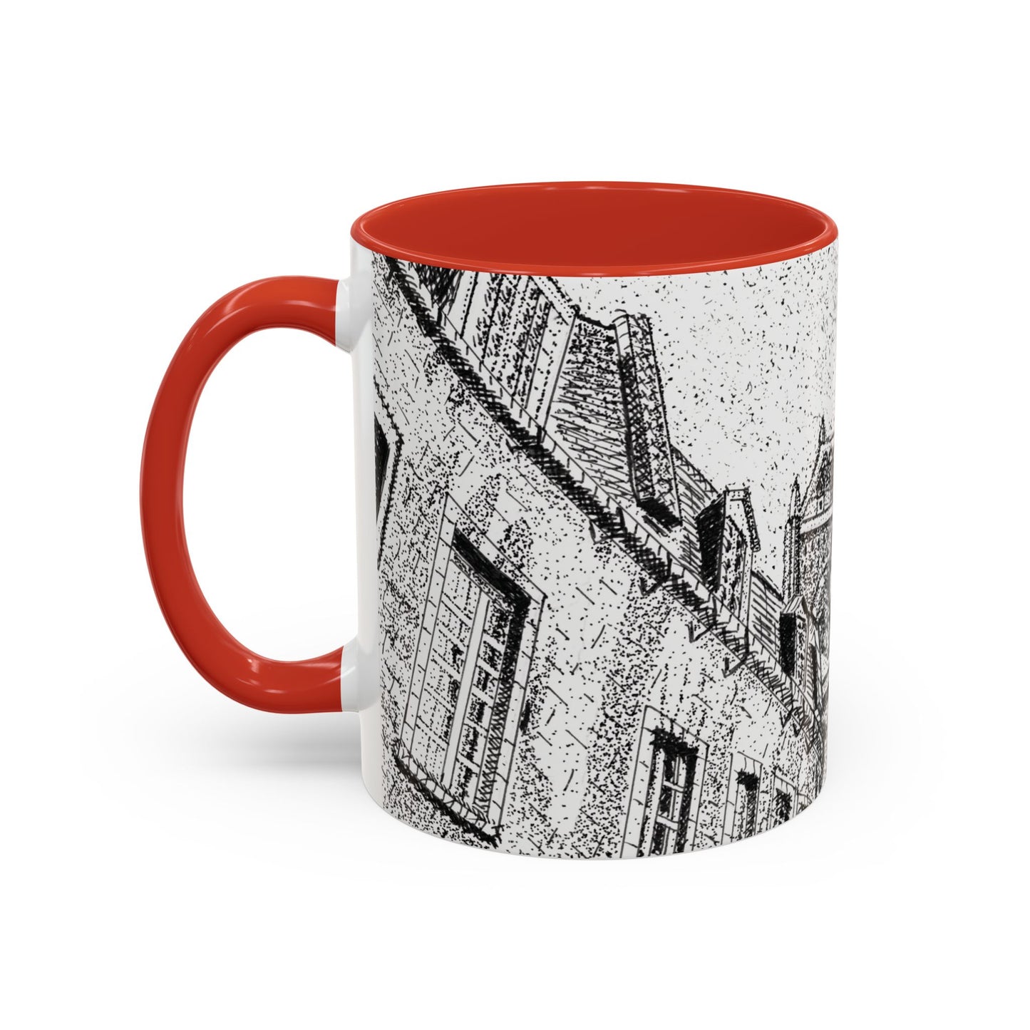 Ceramic Mug: Le Château Frontenac - Quebec City, CA - Architectural Illustration - Accent Coffee Mug (11/15 oz)