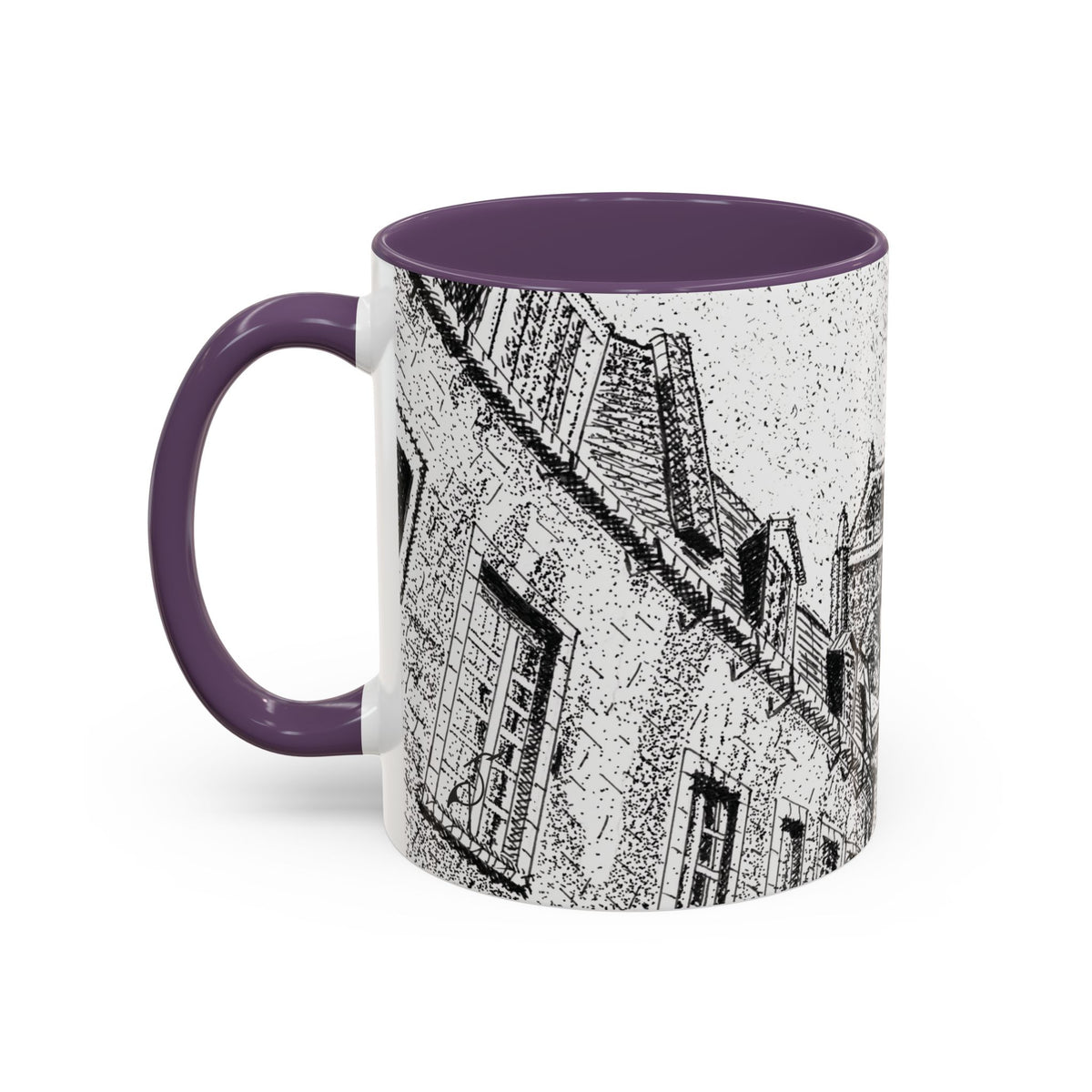 Ceramic Mug: Le Château Frontenac - Quebec City, CA - Architectural Illustration - Accent Coffee Mug (11/15 oz)