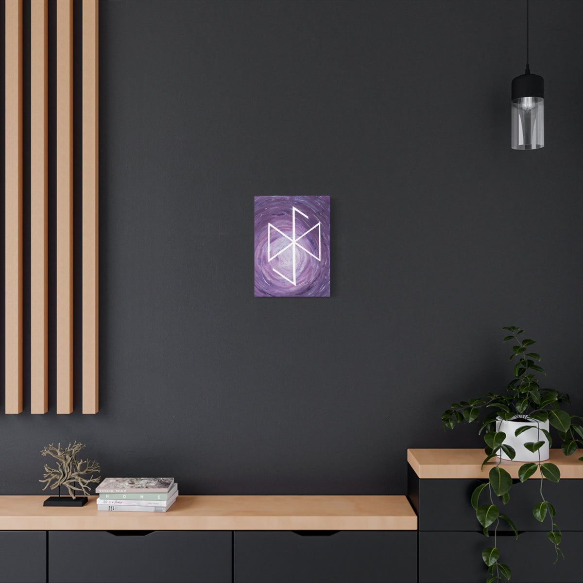 Canvas Wall Art: "Spiritual Growth" Bind Rune Canvas Art | Modern Abstract Artwork