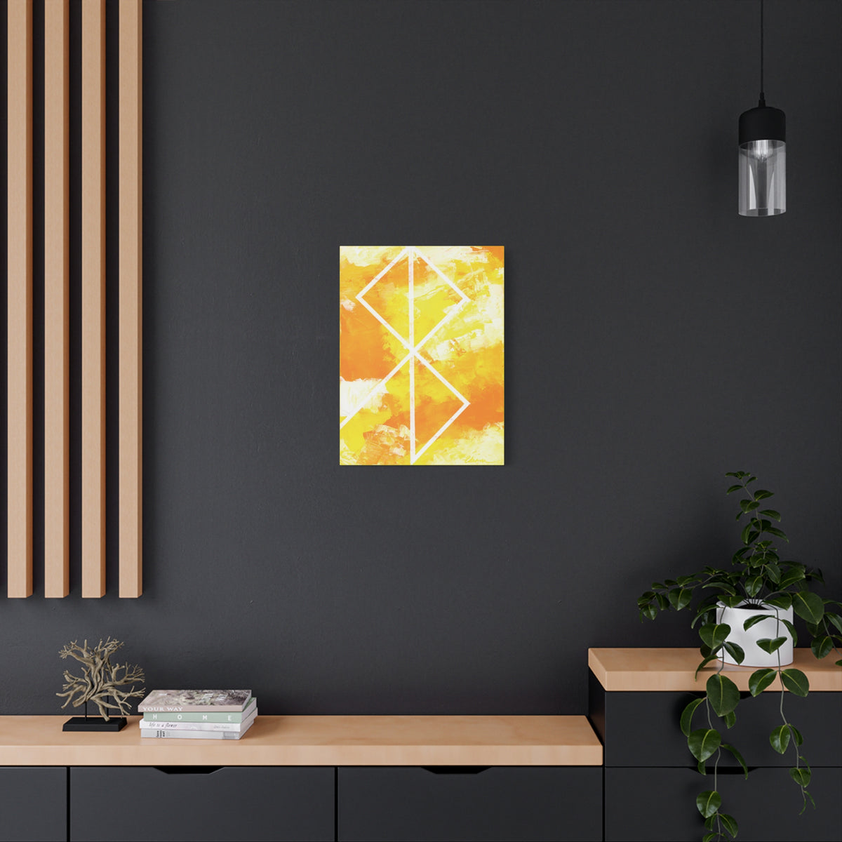 Canvas Wall Art: Peace Bind Rune Canvas Wall Art | Modern Abstract Artwork
