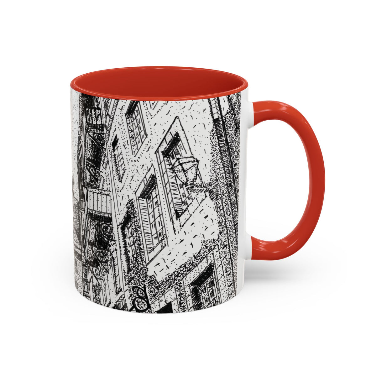 Ceramic Mug: Le Château Frontenac - Quebec City, CA - Architectural Illustration - Accent Coffee Mug (11/15 oz)