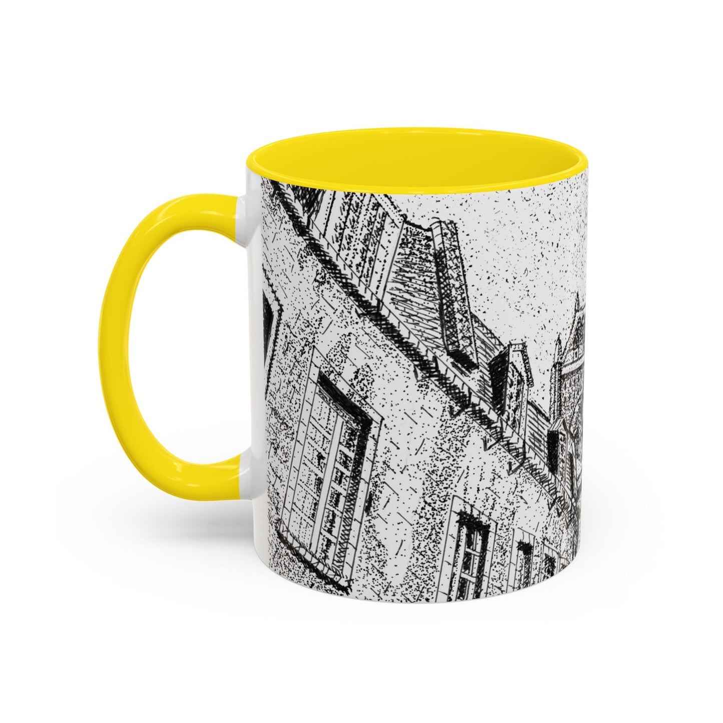 Ceramic Mug: Le Château Frontenac - Quebec City, CA - Architectural Illustration - Accent Coffee Mug (11/15 oz)