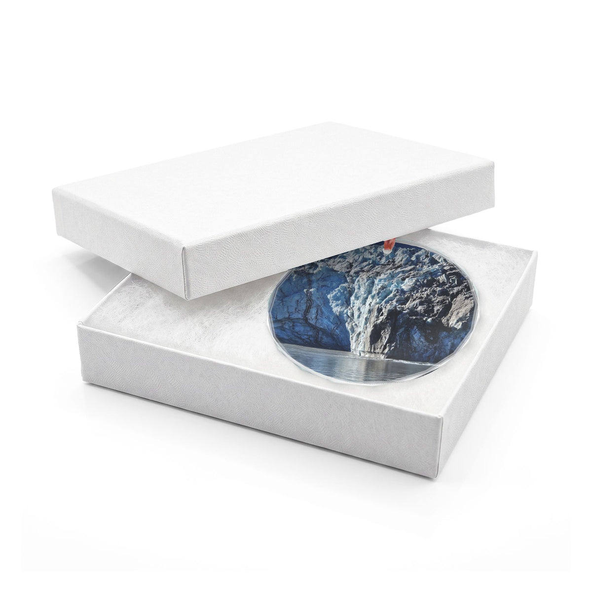 Alaska Glacier Glass Ornament, Single with or without gift box