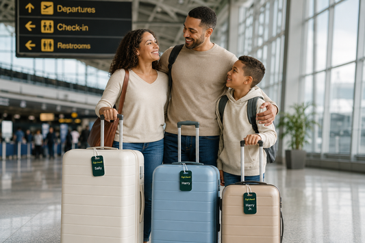 "Safe Travels" Luggage Tag —  Personalized Bag Identifier with Safe travel bind rune symbol