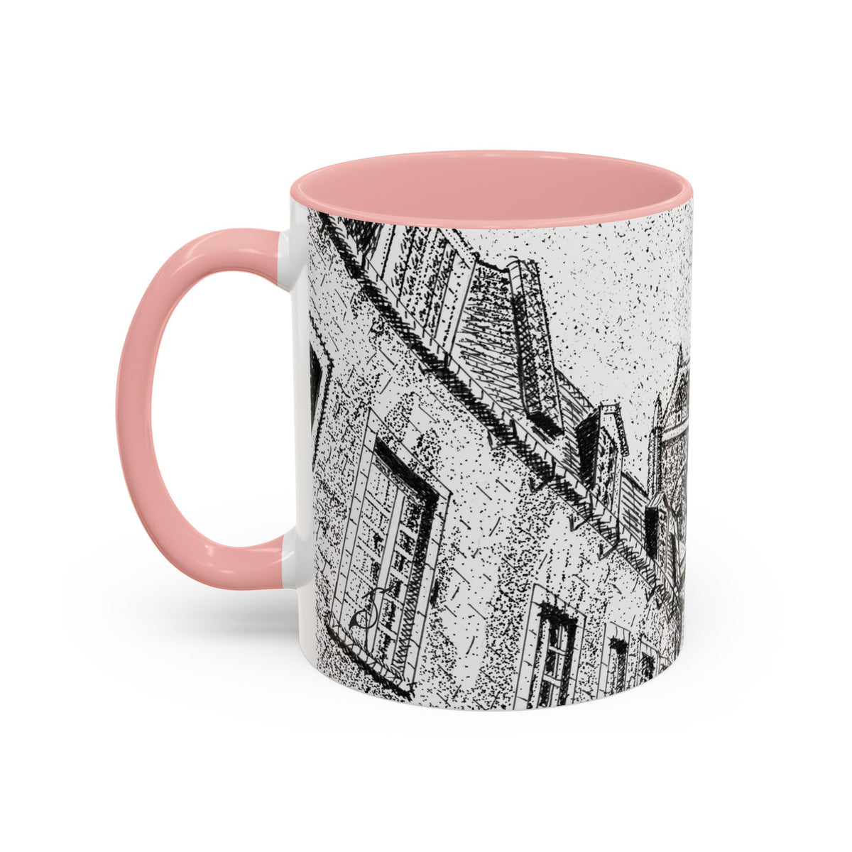 Ceramic Mug: Le Château Frontenac - Quebec City, CA - Architectural Illustration - Accent Coffee Mug (11/15 oz)