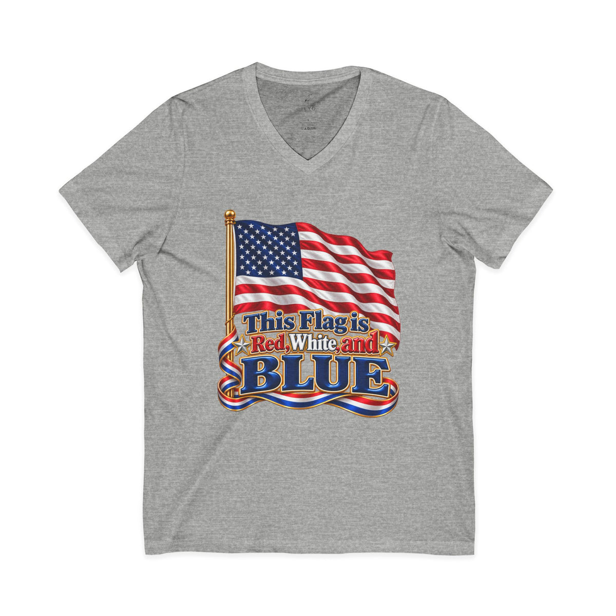 US Flag is also Blue, Unisex Jersey Short Sleeve, V-Neck Tee