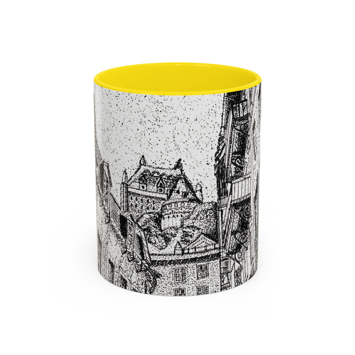 Ceramic Mug: Le Château Frontenac - Quebec City, CA - Architectural Illustration - Accent Coffee Mug (11/15 oz)