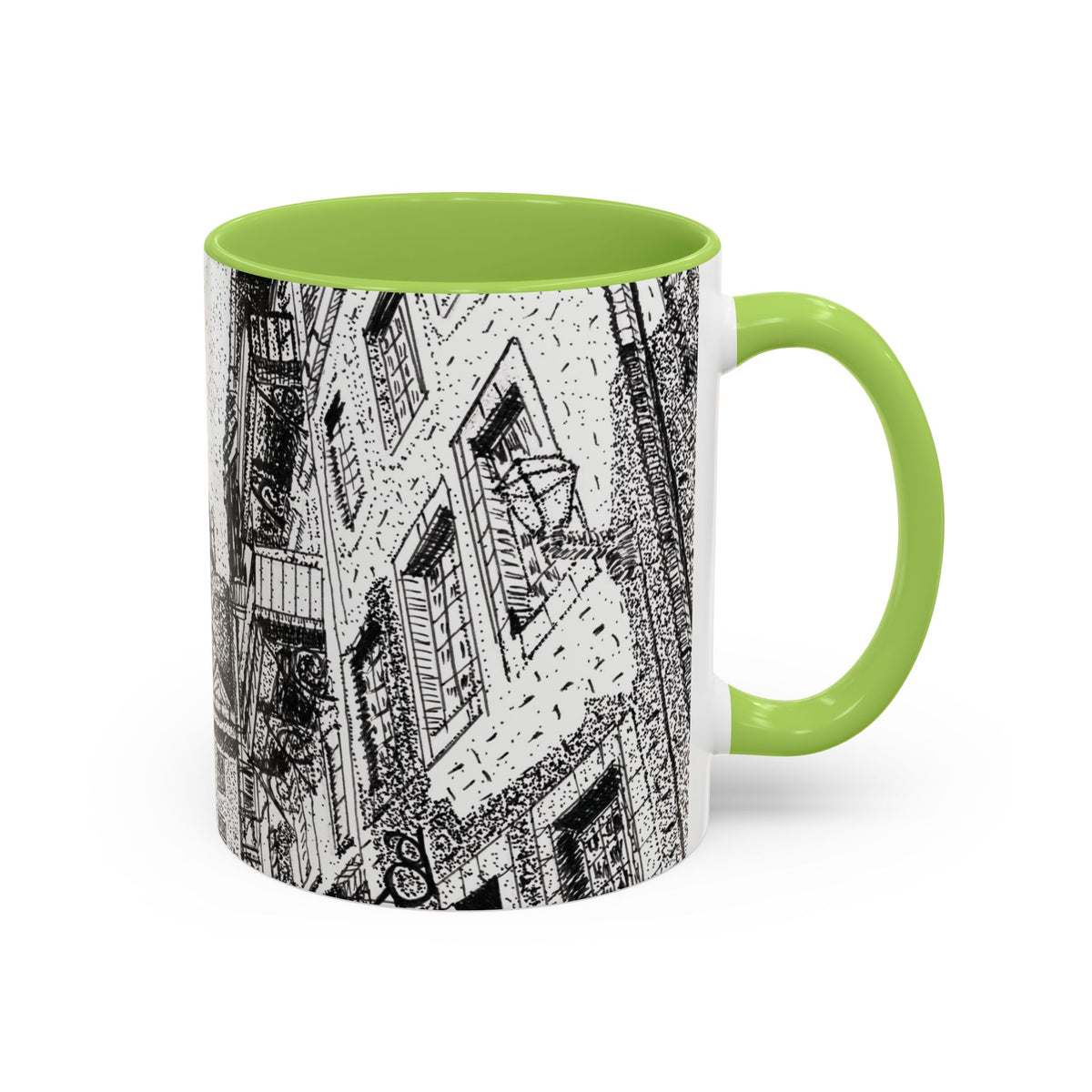 Ceramic Mug: Le Château Frontenac - Quebec City, CA - Architectural Illustration - Accent Coffee Mug (11/15 oz)