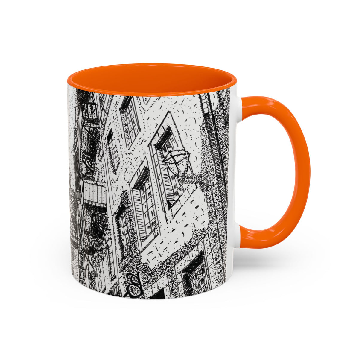 Ceramic Mug: Le Château Frontenac - Quebec City, CA - Architectural Illustration - Accent Coffee Mug (11/15 oz)