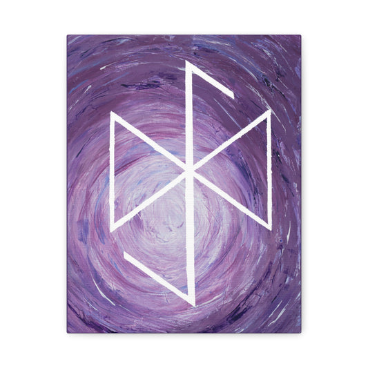 Canvas Wall Art: Spiritual Growth Bind Rune Canvas Art | Modern Abstract Artwork