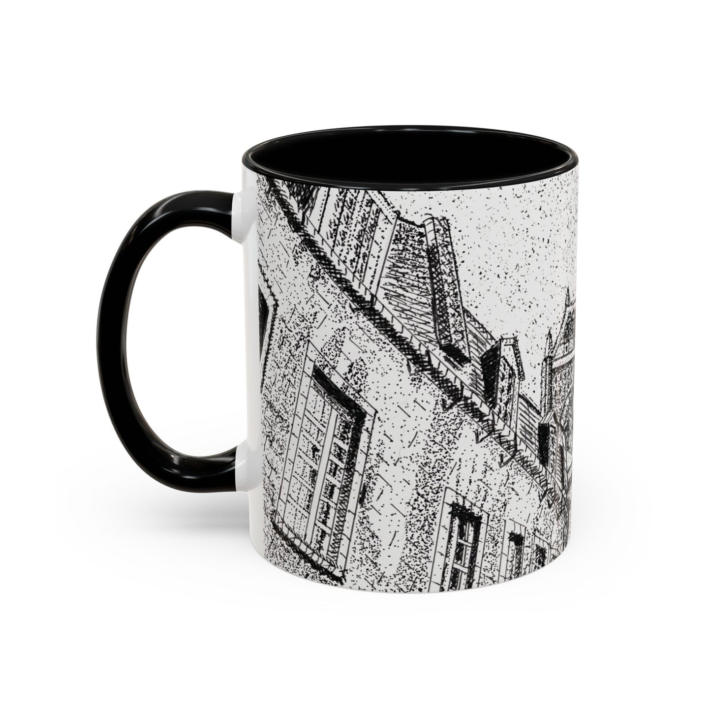 Ceramic Mug: Le Château Frontenac - Quebec City, CA - Architectural Illustration - Accent Coffee Mug (11/15 oz)