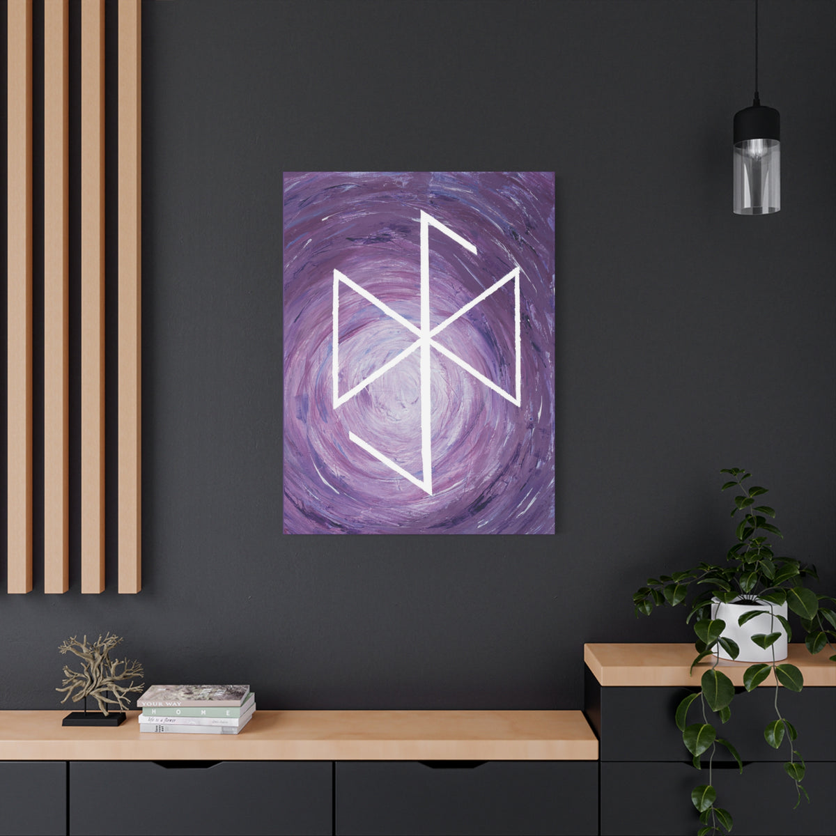 Canvas Wall Art: "Spiritual Growth" Bind Rune Canvas Art | Modern Abstract Artwork