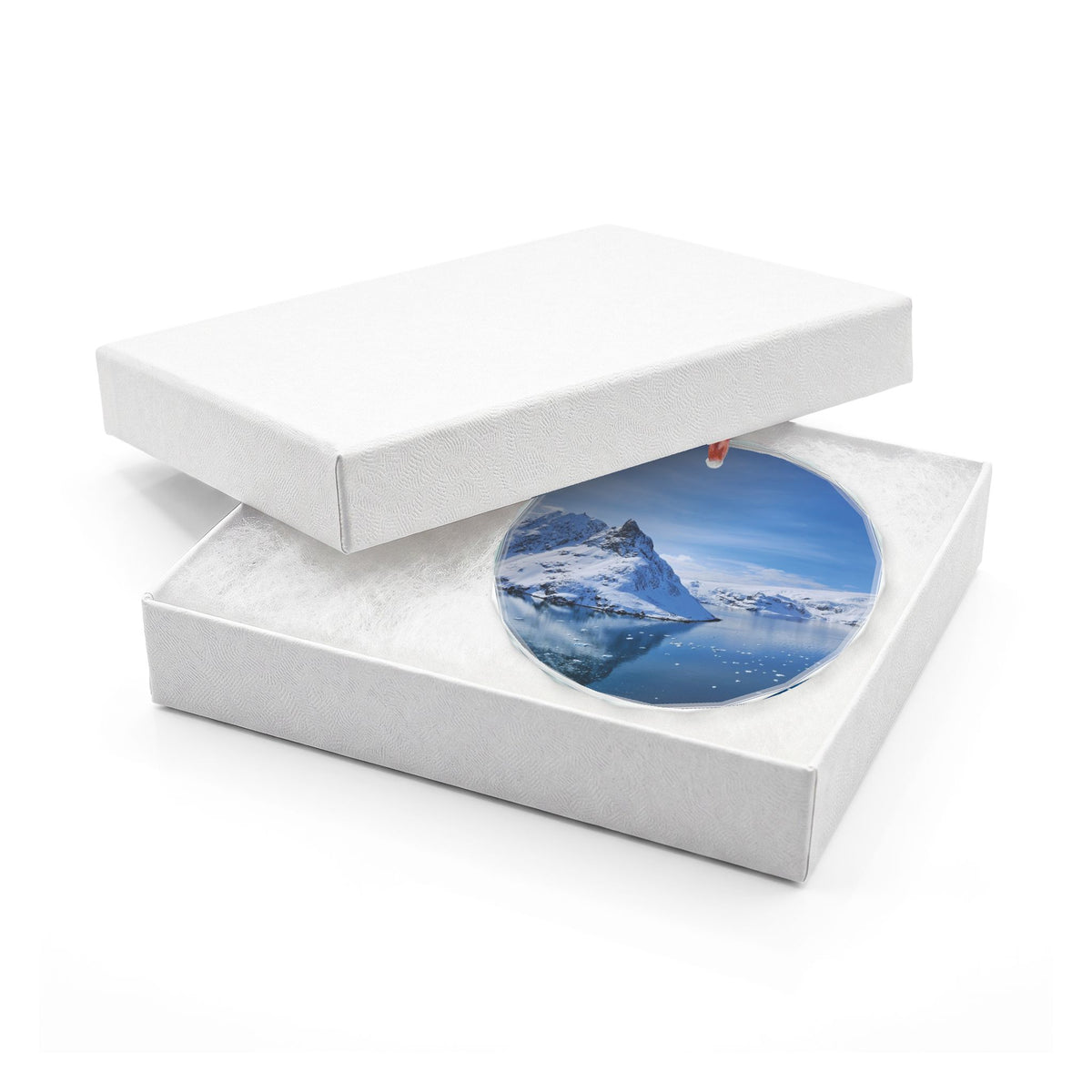 Antarctica Glacier Glass Ornament, Single with or without gift box