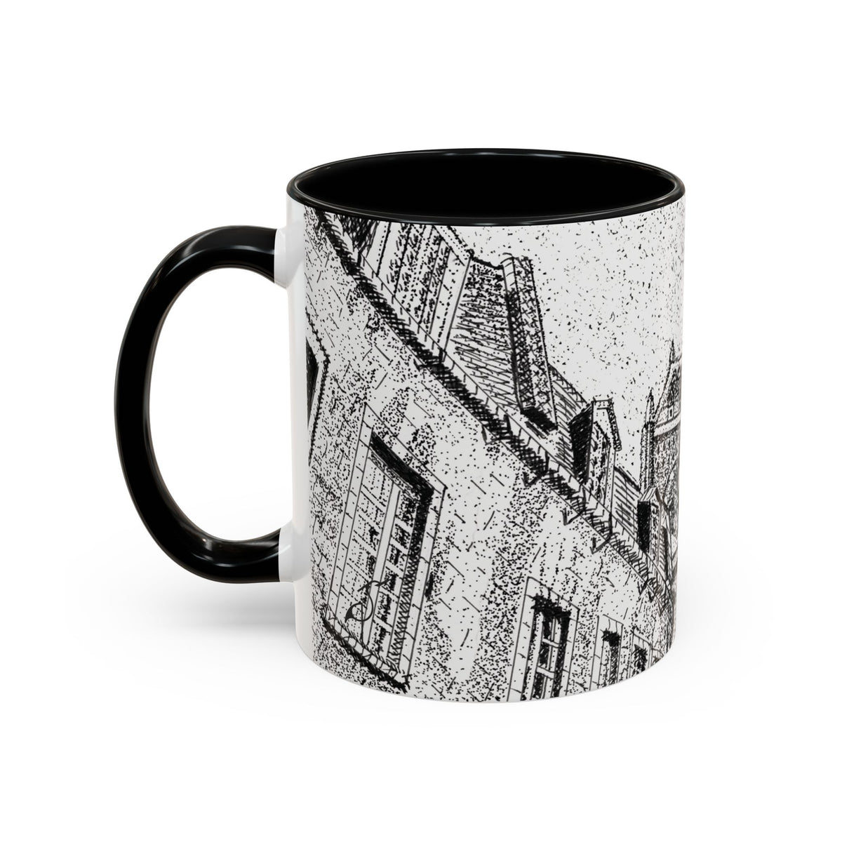 Ceramic Mug: Le Château Frontenac - Quebec City, CA - Architectural Illustration - Accent Coffee Mug (11/15 oz)