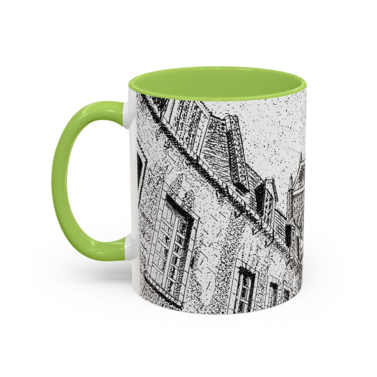 Ceramic Mug: Le Château Frontenac - Quebec City, CA - Architectural Illustration - Accent Coffee Mug (11/15 oz)