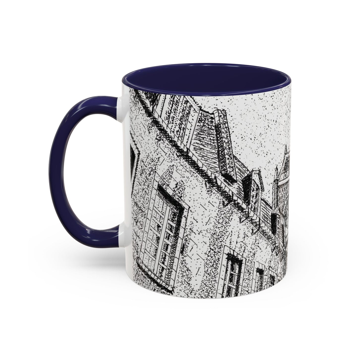 Ceramic Mug: Le Château Frontenac - Quebec City, CA - Architectural Illustration - Accent Coffee Mug (11/15 oz)