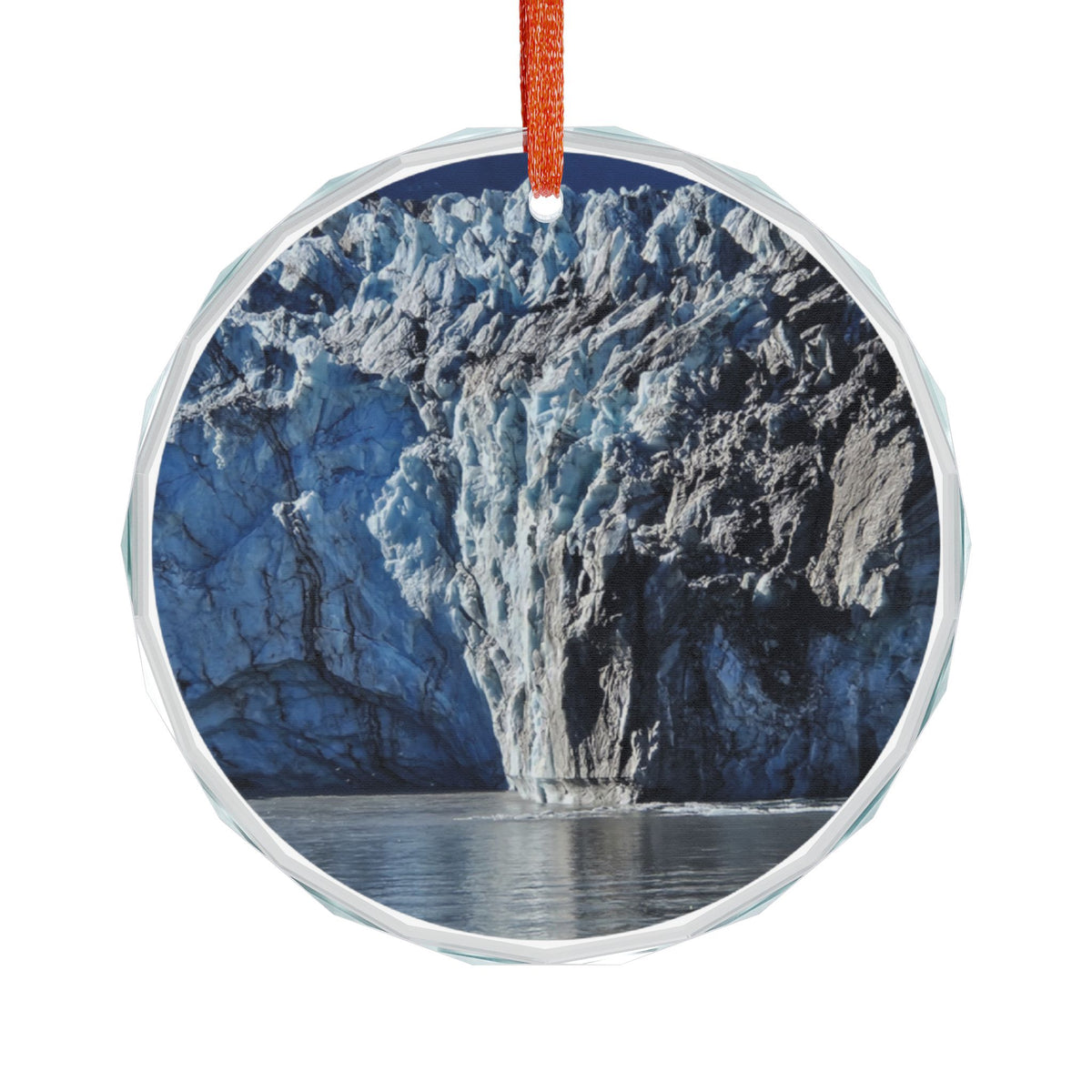 Alaska Glacier Glass Ornament, Single with or without gift box