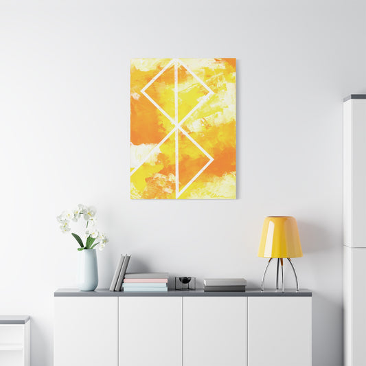Canvas Wall Art: "Peace" Bind Rune Canvas Art | Modern Abstract Artwork
