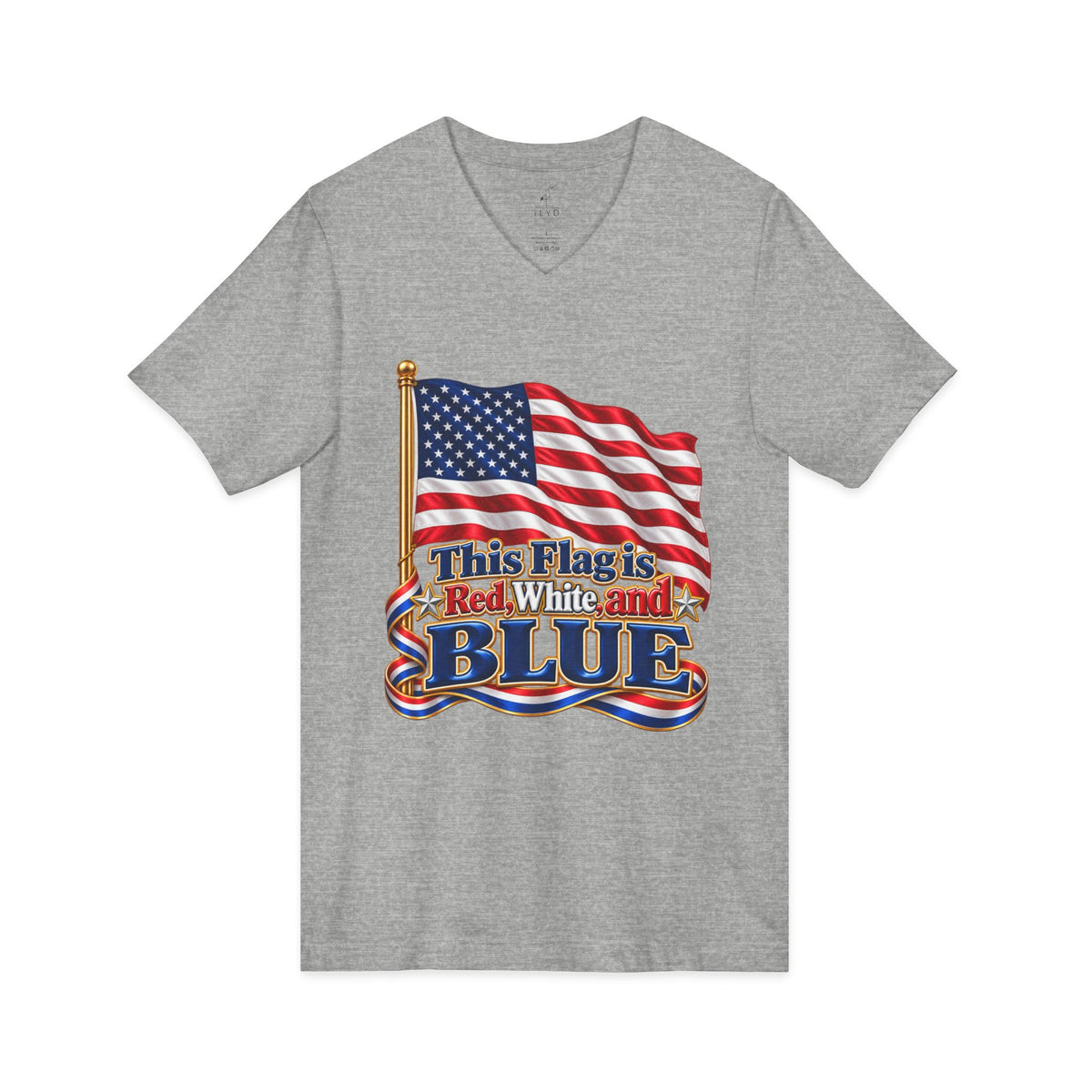 US Flag is also Blue, Unisex Jersey Short Sleeve, V-Neck Tee