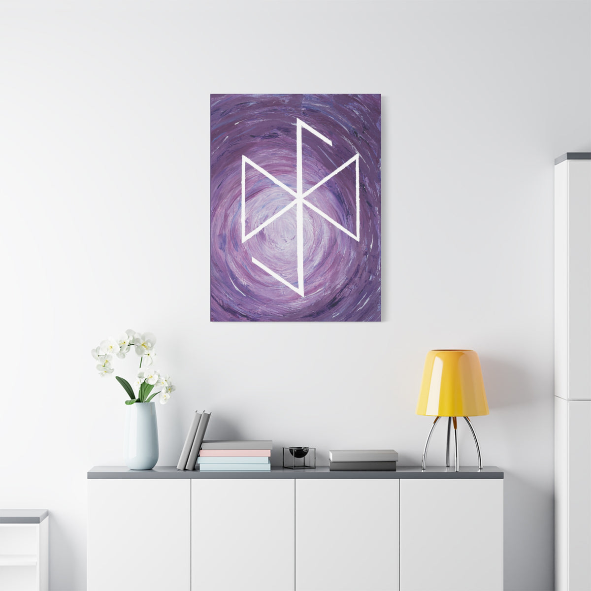 Canvas Wall Art: "Spiritual Growth" Bind Rune Canvas Art | Modern Abstract Artwork