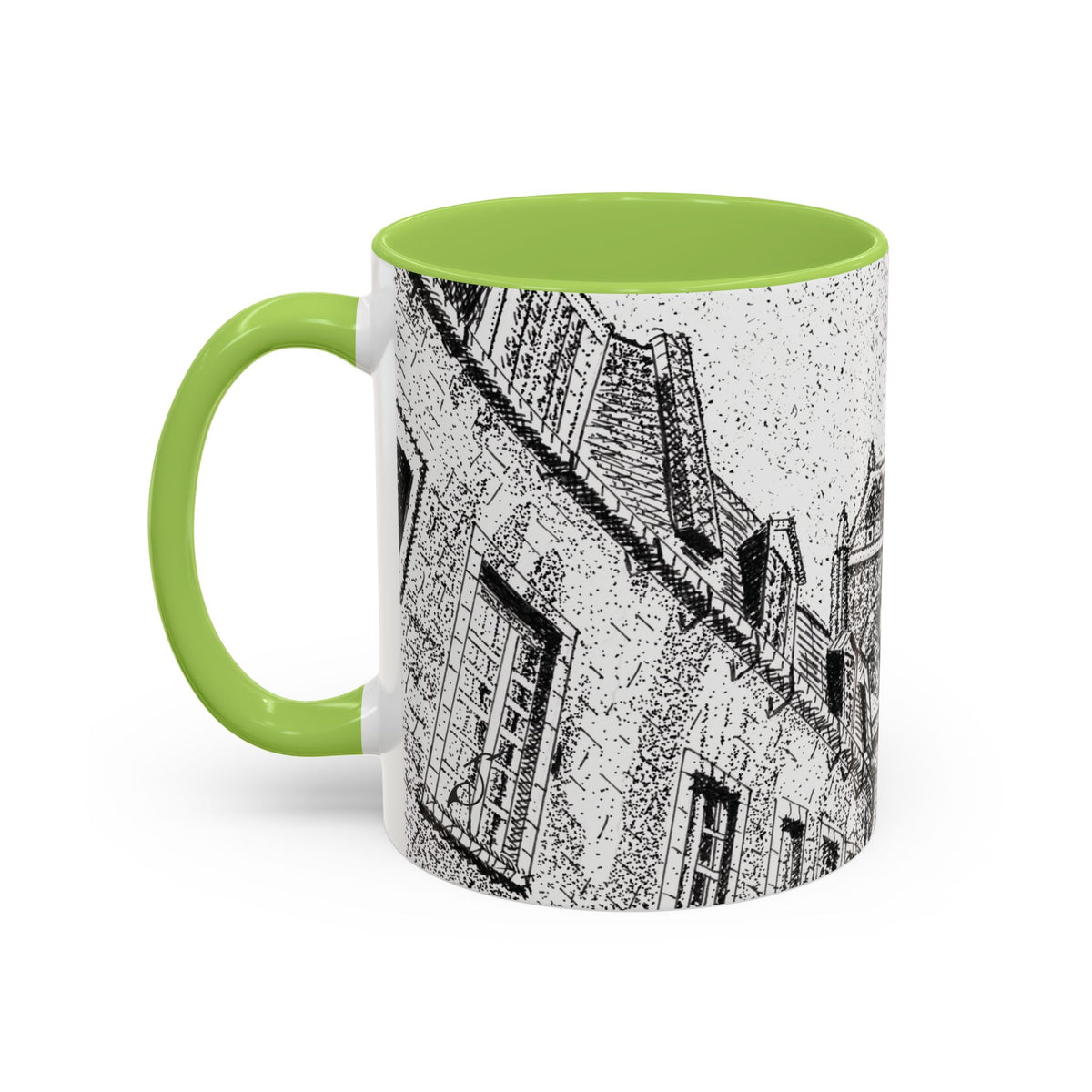 Ceramic Mug: Le Château Frontenac - Quebec City, CA - Architectural Illustration - Accent Coffee Mug (11/15 oz)
