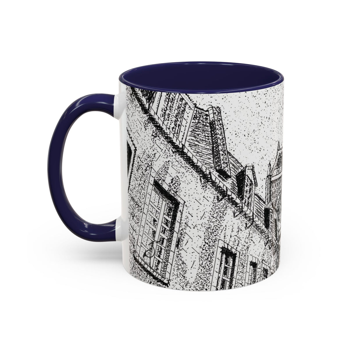 Ceramic Mug: Le Château Frontenac - Quebec City, CA - Architectural Illustration - Accent Coffee Mug (11/15 oz)