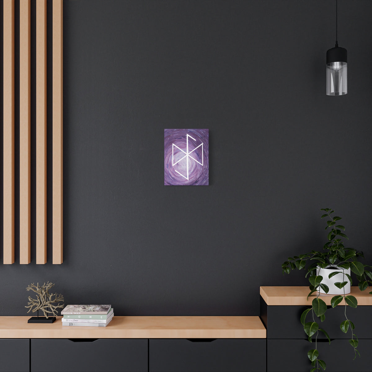 Canvas Wall Art: "Spiritual Growth" Bind Rune Canvas Art | Modern Abstract Artwork