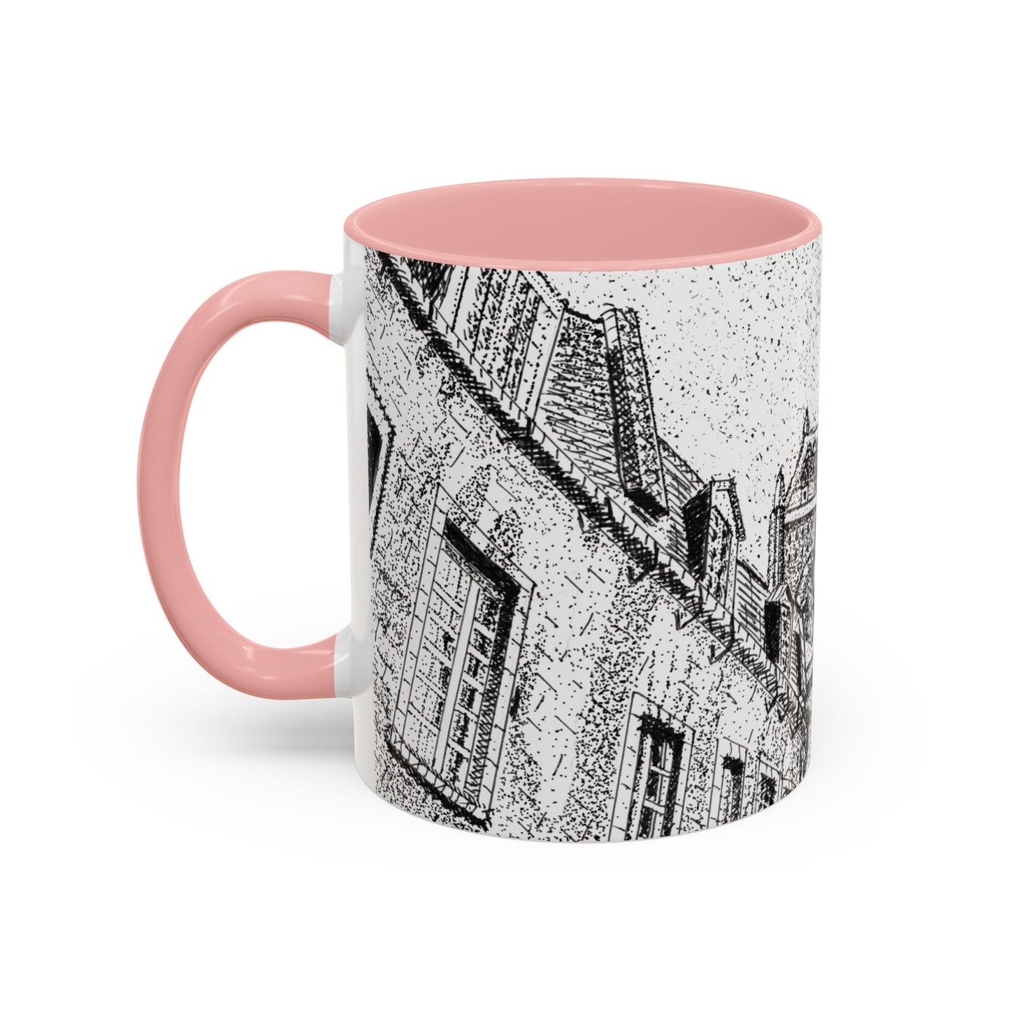 Ceramic Mug: Le Château Frontenac - Quebec City, CA - Architectural Illustration - Accent Coffee Mug (11/15 oz)
