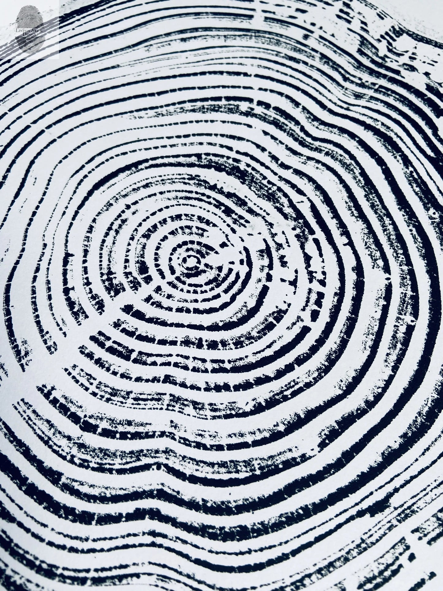 California Redwood, San Francisco, 30 year old wood ring, 18"x24", Hand-pressed print