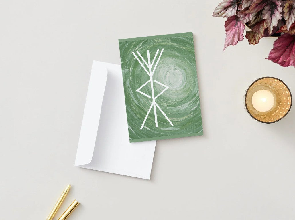 Greeting Card: Bind Rune “Prosperity” Blank note with white envelope