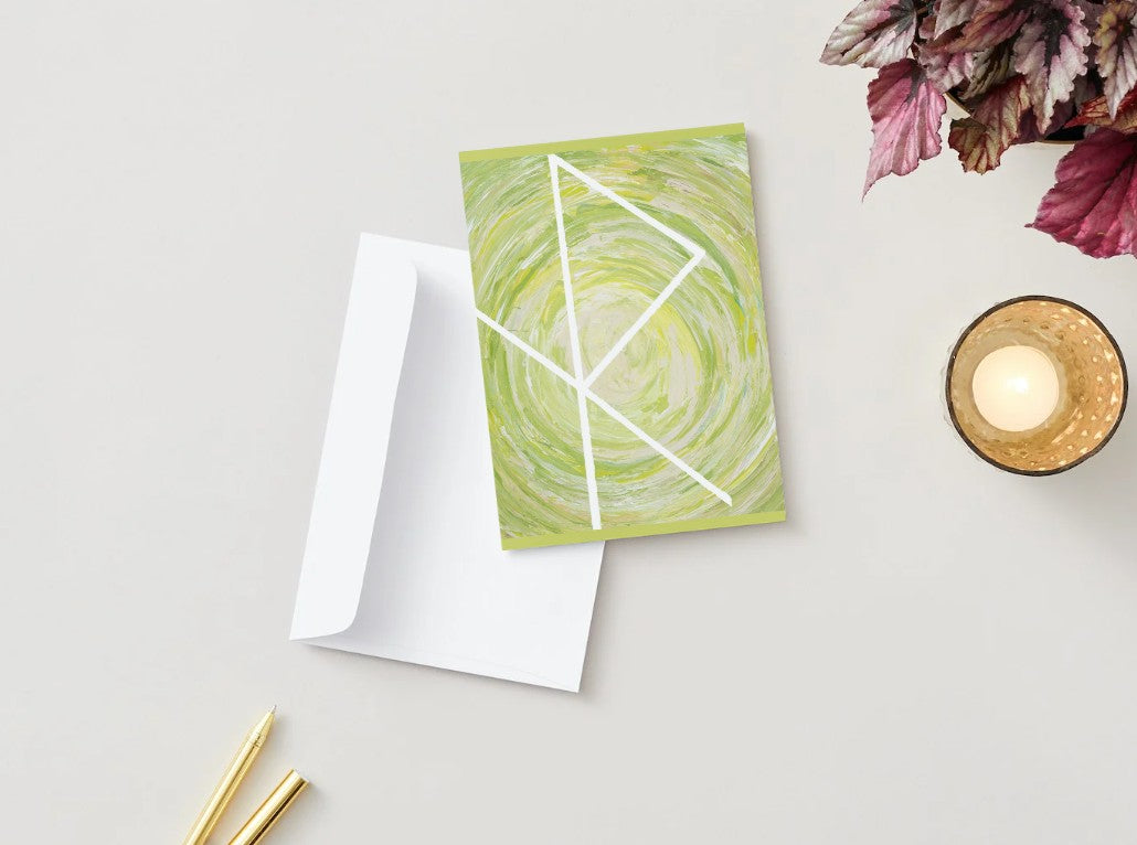 Greeting Card: Bind Rune “Safe Travels” Blank note with white envelope