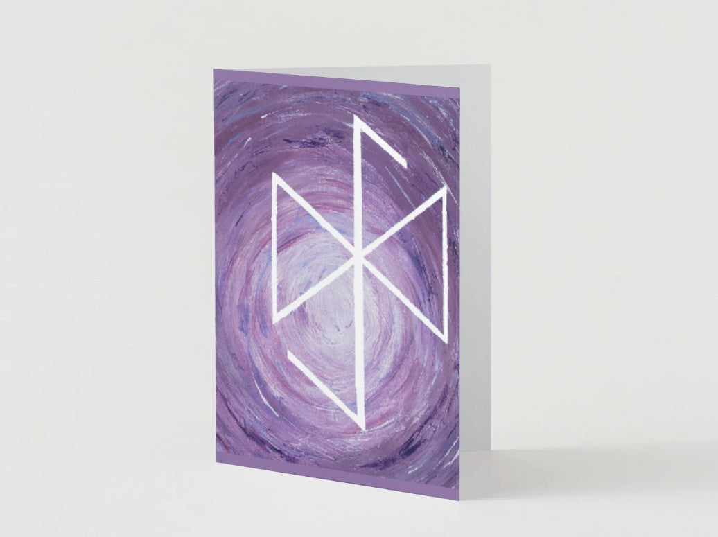 Greeting Card: Bind Rune “Spiritual Growth” Blank note with white envelope