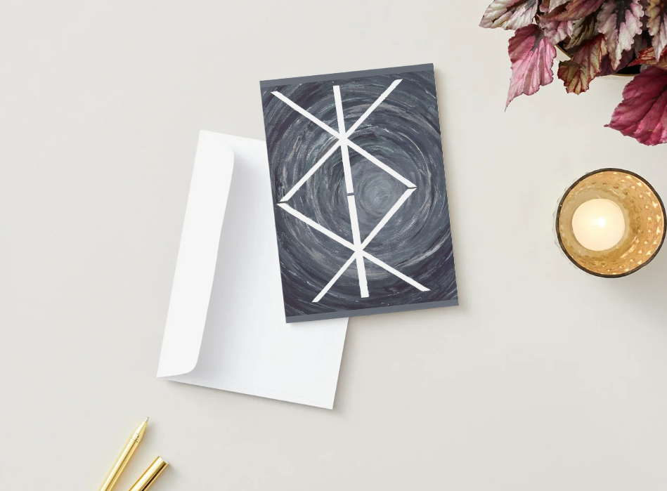 Greeting Card: Bind Rune “Protection” Blank note with white envelope