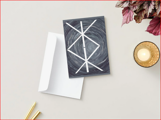 Greeting Card: Bind Rune “Protection” Blank note with white envelope