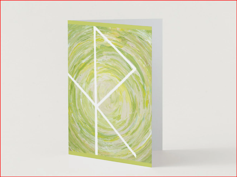Greeting Card: Bind Rune “Safe Travels” Blank note with white envelope